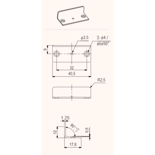 BMB ΛΑΜΑΚΙ ΣΕ ΣΧΗΜΑ ΓΩΝΙΑΣ NICKEL - 1451.064