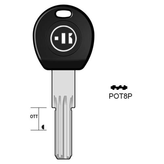 KEYLINE ΚΛΕΙΔΙ ΑΣΦΑΛΕΙΑΣ ΜΕ ΠΛΑΣΤΙΚΟ ΚΕΦΑΛΙ POT8P (PT7RAP-SILCA)
