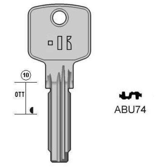 KEYLINE ΚΛΕΙΔΙ ΑΣΦΑΛΕΙΑΣ ABUS - ABU74 (AB74 -SILCA)