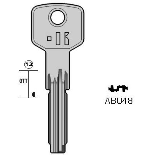 KEYLINE ΚΛΕΙΔΙ ΑΣΦΑΛΕΙΑΣ ABUS - ABU48 (AB48 -SILCA)