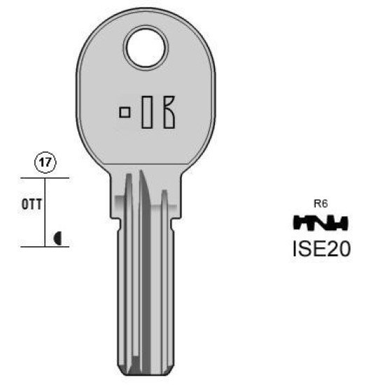 KEYLINE ΚΛΕΙΔΙ ΑΣΦΑΛΕΙΑΣ ISEO - ISE20 (IE15 -SILCA)
