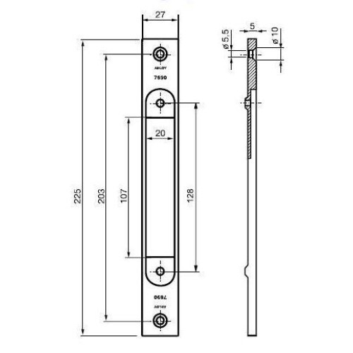ABLOY ΠΛΑΚΑ ΣΤΗΡΙΞΗΣ ΓΙΑ ΚΛΕΙΔΑΡΙΑ LC4190 (7690)