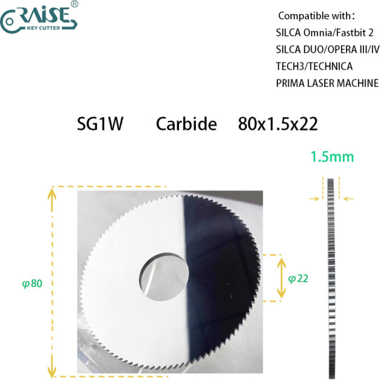 RAISE ΜΑΧΑΙΡΙ CARBIDE ΓΙΑ TARGA/TECHNICA (80X1.5X22) SG1W