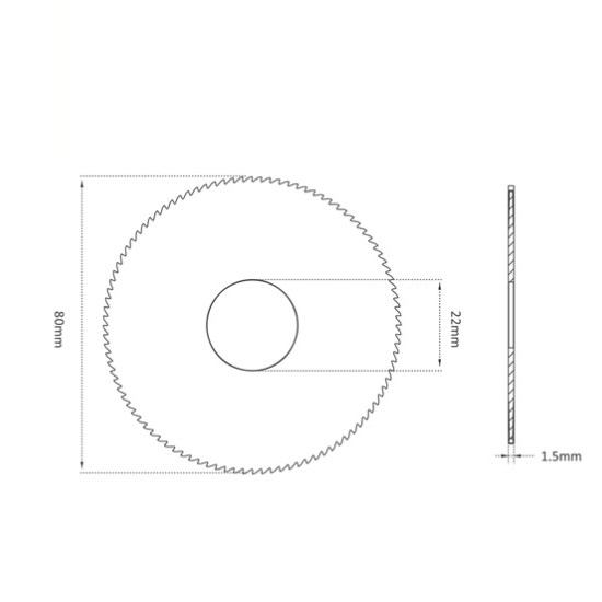 RAISE ΜΑΧΑΙΡΙ HSS ΓΙΑ TARGA/TECHNICA (80X1.5X22) ΜΕ ΠΛΑΙΝΑ ΔΟΝΤΙΑ